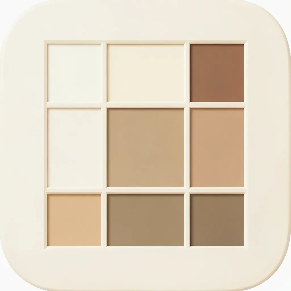 The Compelled app icon: a three-by-three grid of paper-toned tiles.